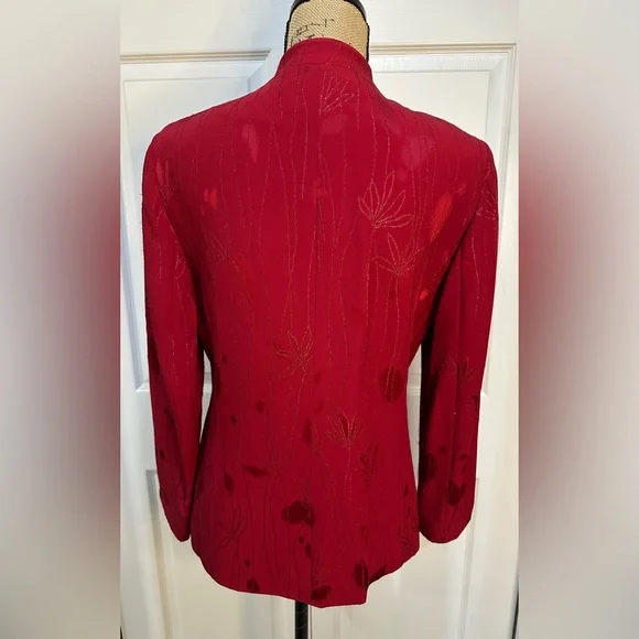 Albert Nipon Vintage Jacquard Embroidered Blazer - Picture 4 of 10